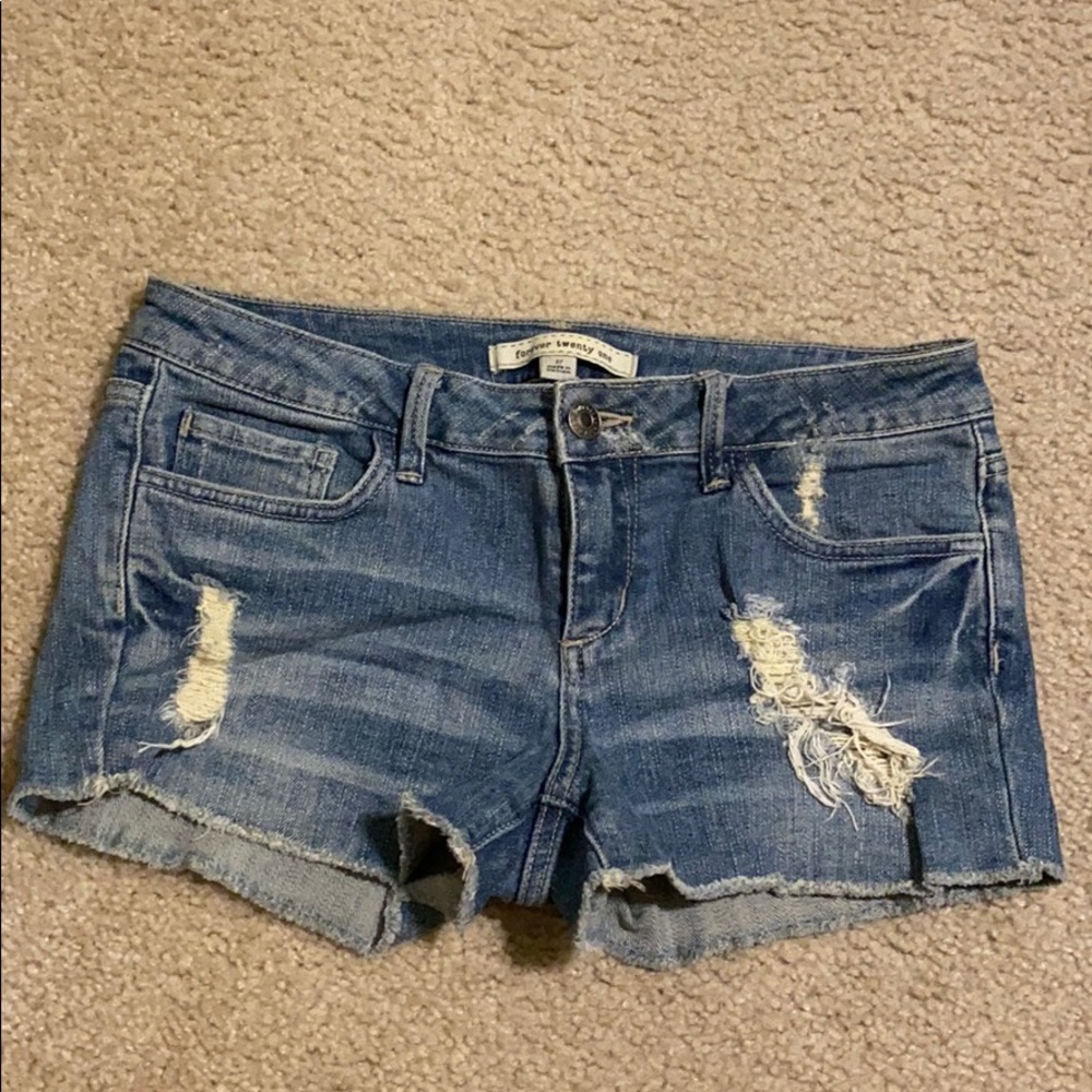 Forever 21 distressed jean shorts